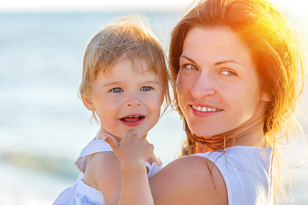 istock Mother and daughter on the beach 165490936