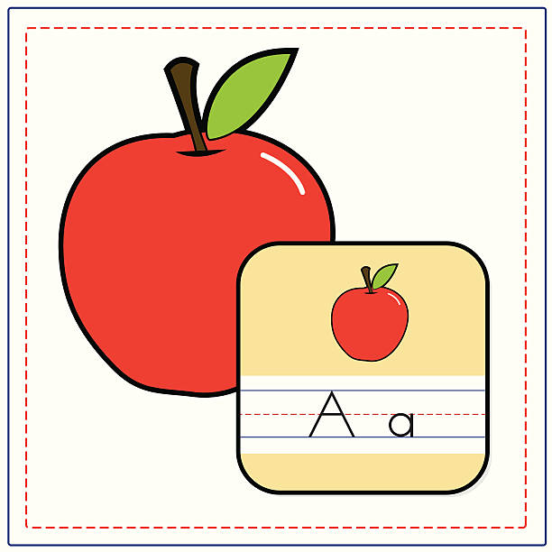 "A" is for apple vector art illustration