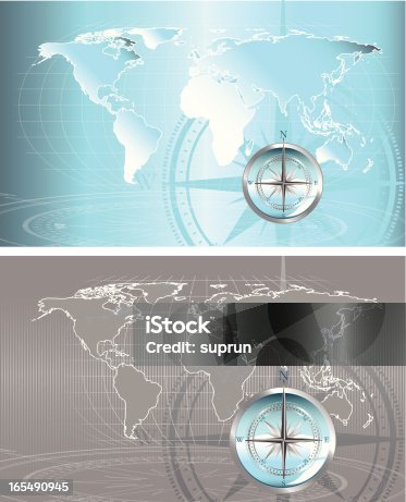 istock Abstract World Map. Set of two illustrations 165490945