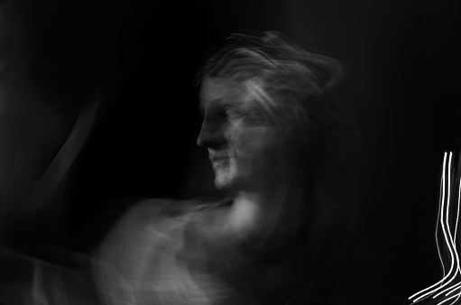 Antique bust in motion  blur