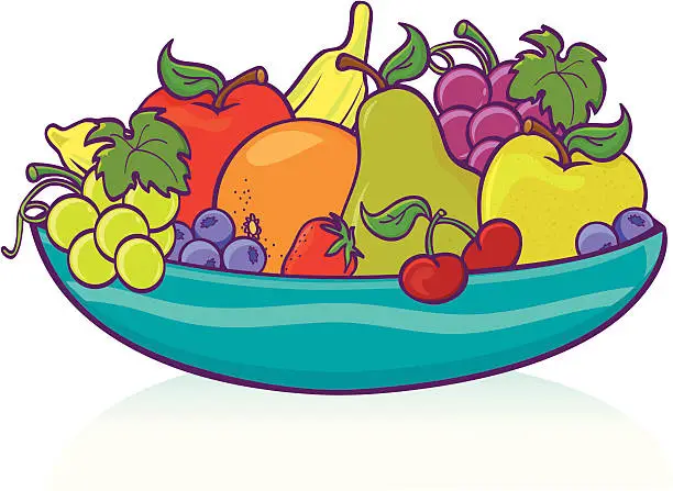 Vector illustration of Fruit bowl