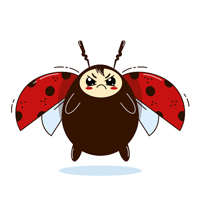 Ladybug Getting Scared Angry Ladybug A Cartoon Illustration Of A Ladybug With An Angry ...