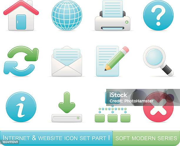 Internet Website Icon Set Ich Weiche Modernen Stock Vektor Art und mehr Bilder von Blau - Blau, Bleistift, Bloggen