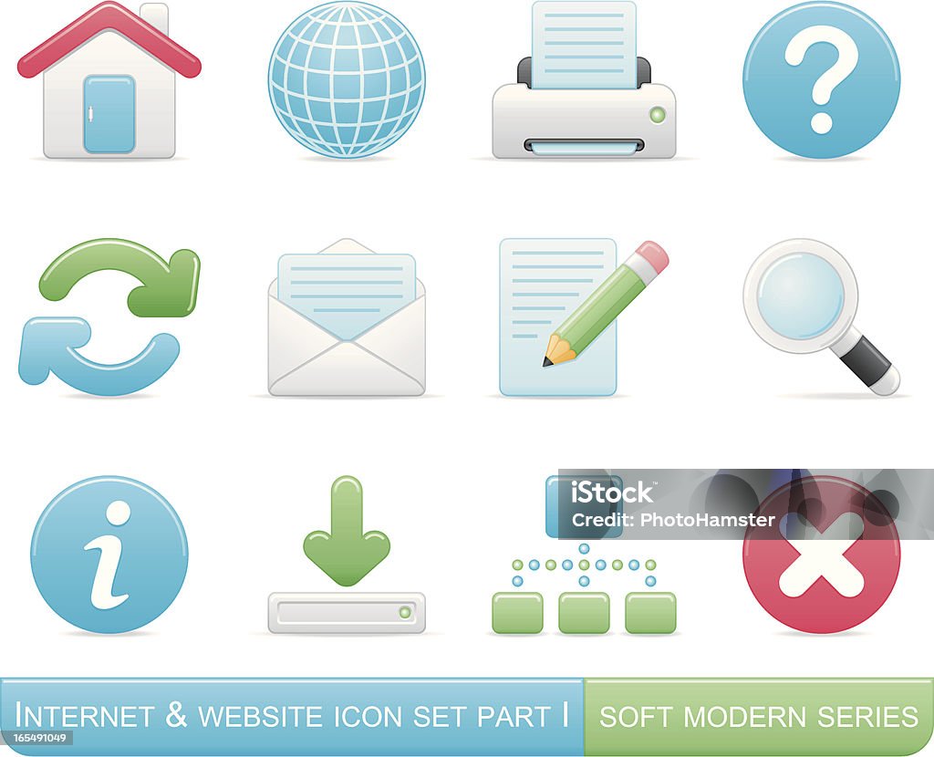 Sito web set di icone di internet & I soft moderno - arte vettoriale royalty-free di Assistenza