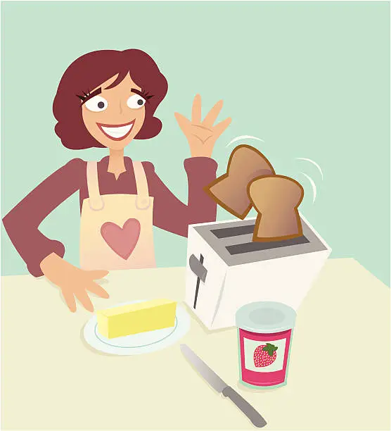 Vector illustration of Toast and Jam