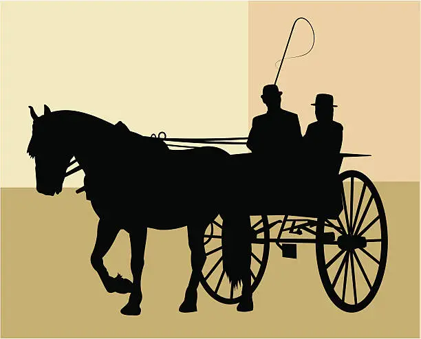 Vector illustration of Horse and Trap