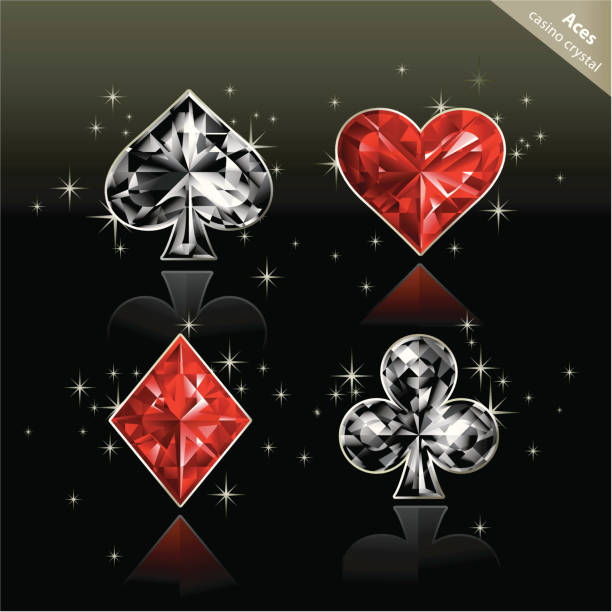 ilustrações, clipart, desenhos animados e ícones de cassino crystal (aces - crystal bright diamond gem