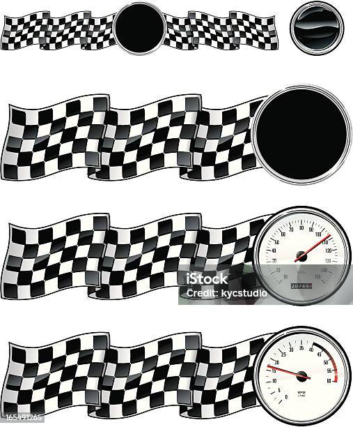 Checkered Ribbons Stock Illustration - Download Image Now - Auto Racing, Checked Pattern, Checkered Flag