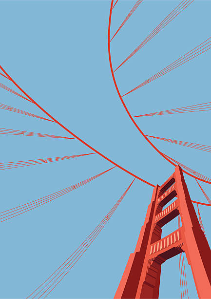 골든 게이트 bridge - golden gate bridge illustrations stock illustrations