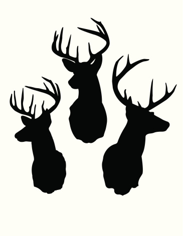 Silhouettes of Male Deer (Buck) heads.  AI vs 10 included in zip.