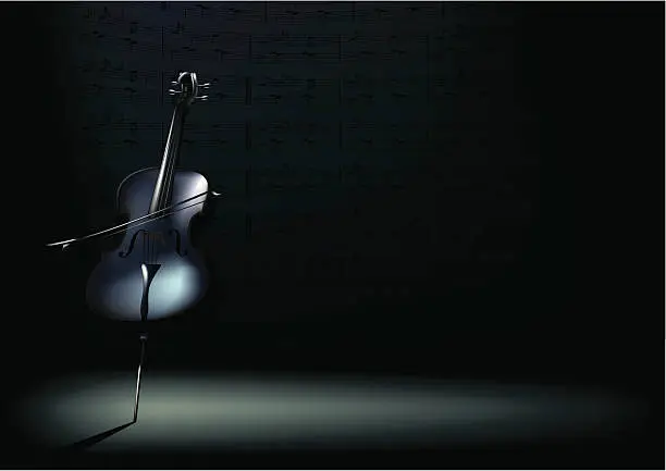 Vector illustration of Cello Horizontal
