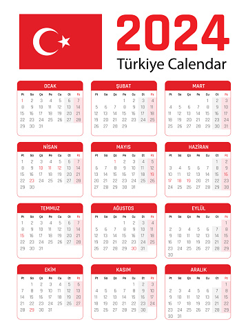 Türkiye Kalender 2024 Mit Feiertagen Türkiye Kalender 2024 Türkiye ...