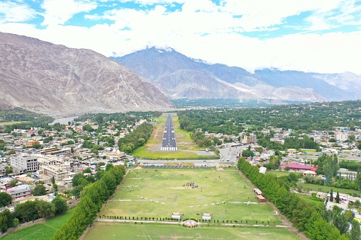 Beautiful aerial view of Gilgit City