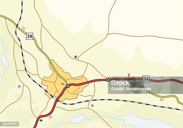 Road Map Stock Vektor Art und mehr Bilder von Allgemein - Allgemein, Beliebiger Ort, Straßenkarte