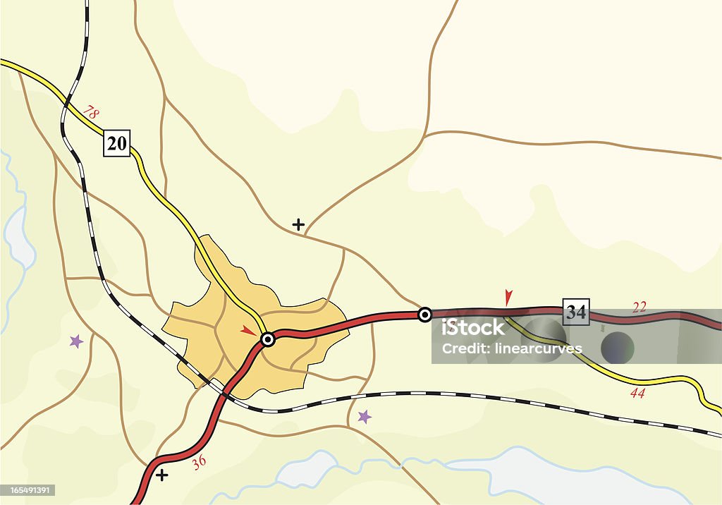 Mapa rodoviário - Vetor de Genérico royalty-free