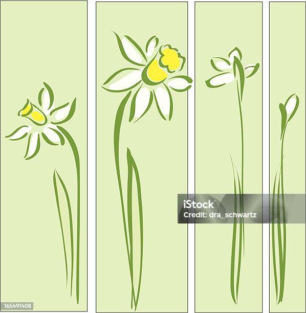 Ilustración de Narcissus y más Vectores Libres de Derechos de Narciso - Familia del lirio - Narciso - Familia del lirio, Amarillo - Color, Belleza