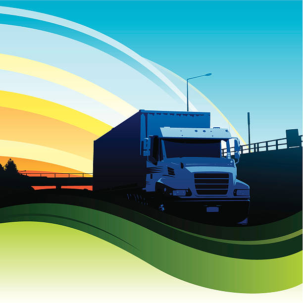 illustrazioni stock, clip art, cartoni animati e icone di tendenza di camion del flusso - camion