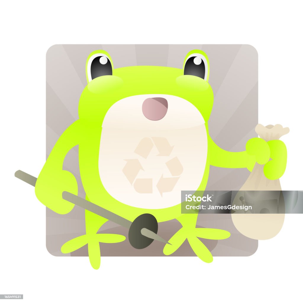 Eco Frog na wyczyszczenie - Grafika wektorowa royalty-free (Dowcip rysunkowy)