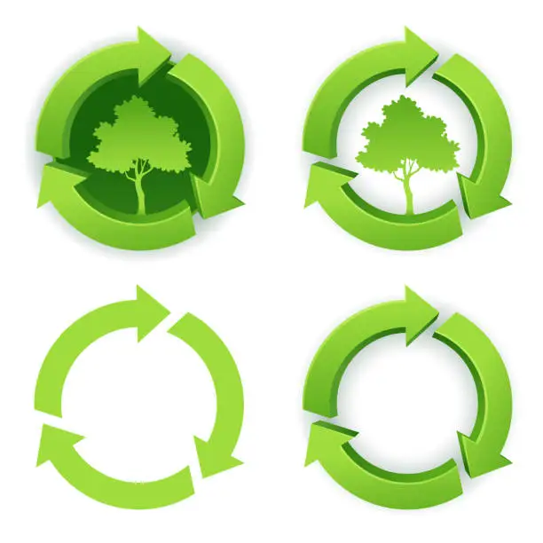 Vector illustration of Recycling icons