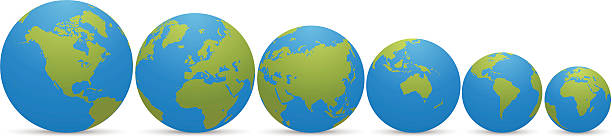 Scaled World Globes vector art illustration