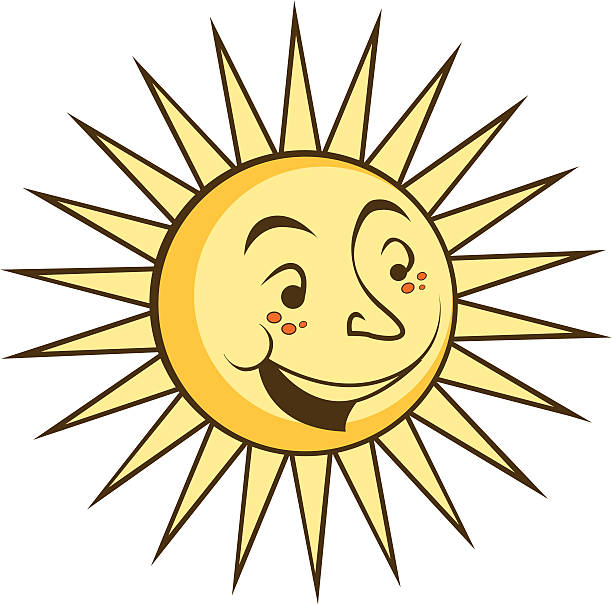 ilustraciones, imágenes clip art, dibujos animados e iconos de stock de feliz sol. - mirth
