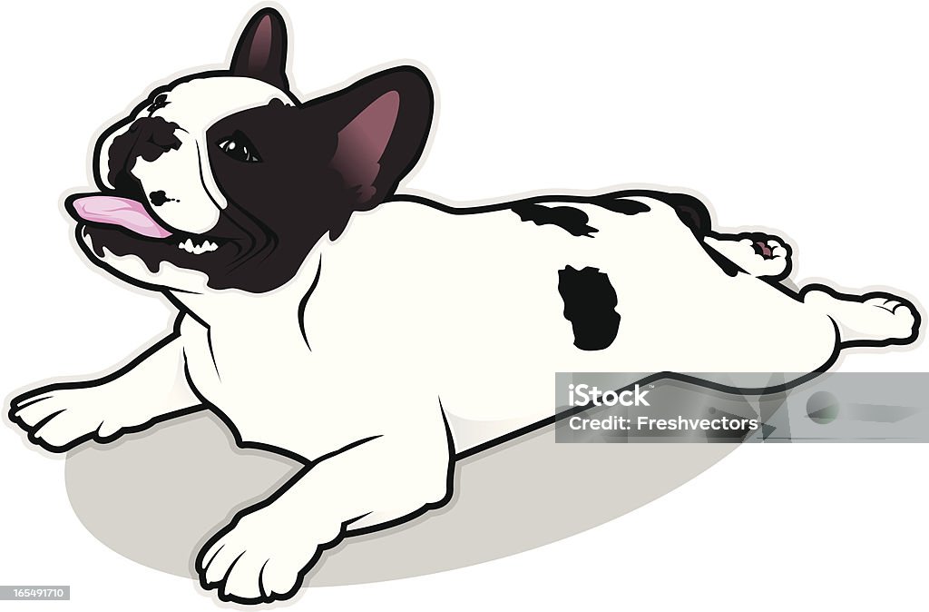 French Bulldog Illustration v1.0 Cute French Bulldog doing what it does best - laying around looking round and cute.  Zip file includes hi-res ai, eps, gif, png and jpg file formats. French Bulldog stock vector