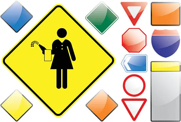 Vector illustration of US Road Signs – Champagne service