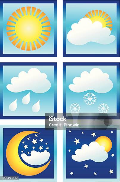 Icônes Météo Vecteurs libres de droits et plus d'images vectorielles de Chaleur - Chaleur, Ciel, Ciel sans nuage