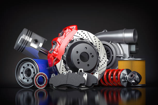 istock Car parts or auto car spare on a black backgound. 1654918498