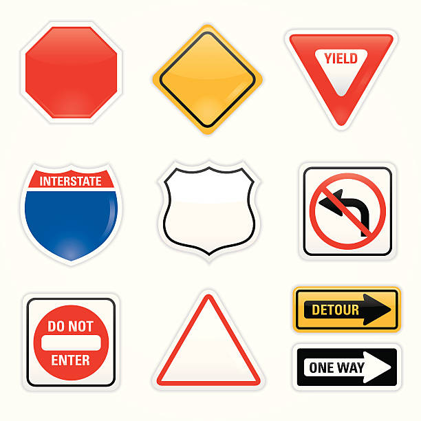 ilustrações de stock, clip art, desenhos animados e ícones de sinais de estrada - interstate
