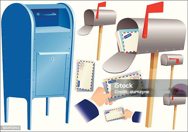 Ilustración de Servicio Postal Elementos y más Vectores Libres de Derechos de Buzón de cartas - Buzón de cartas, Adulto, Comunicación