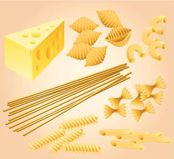 Vector illustration of Pasta and Cheese Collection