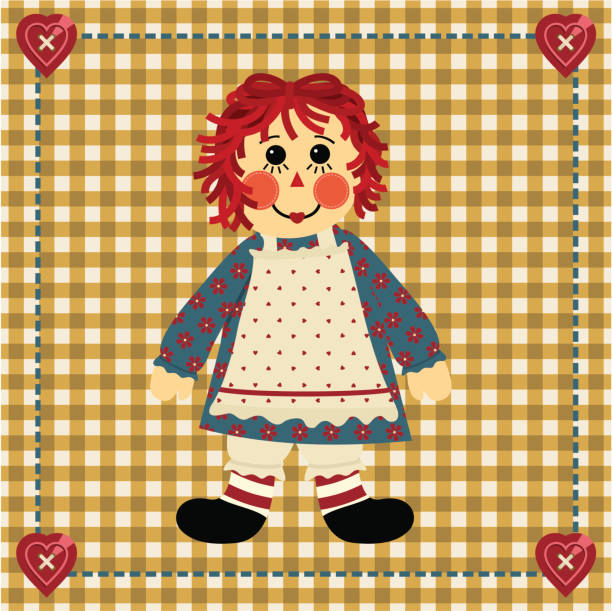 raggedy ann - rag doll stock-grafiken, -clipart, -cartoons und -symbole