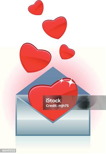 Envelope Com Corações - Arte vetorial de stock e mais imagens de Aberto - Aberto, Amor, Carta de Amor