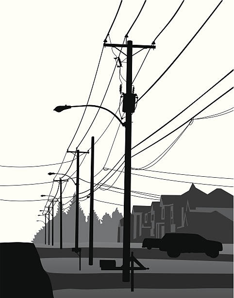 주거 - electricity pylon stock illustrations