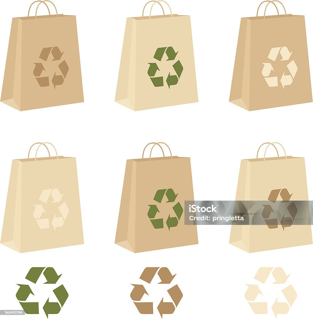 Recycler sacs-jpeg inclus - clipart vectoriel de Beige libre de droits