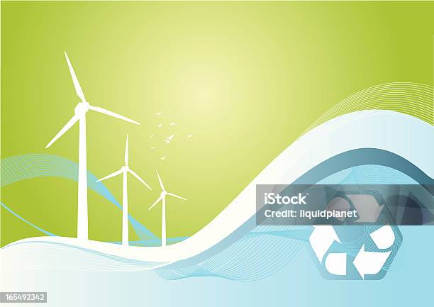 Zielona Fala 1 - Stockowe grafiki wektorowe i więcej obrazów Bez ludzi - Bez ludzi, Energia wiatru, Grafika wektorowa