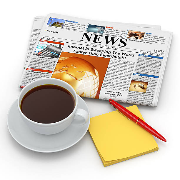 istock Busines morning concept. Coffee cup,  newspaper and reminder 165492515
