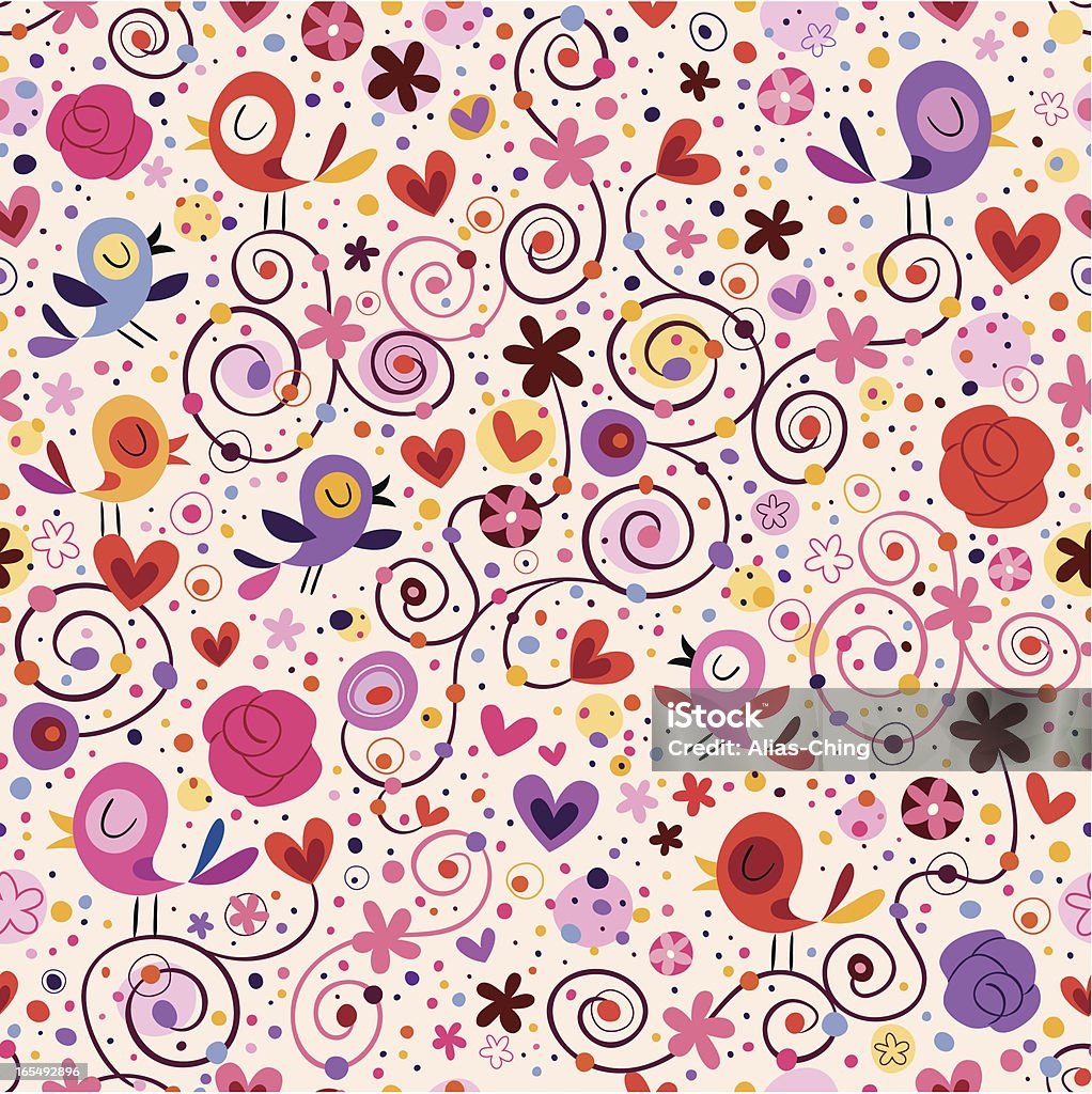 Floral pattern with birds nice! Animal Markings stock vector