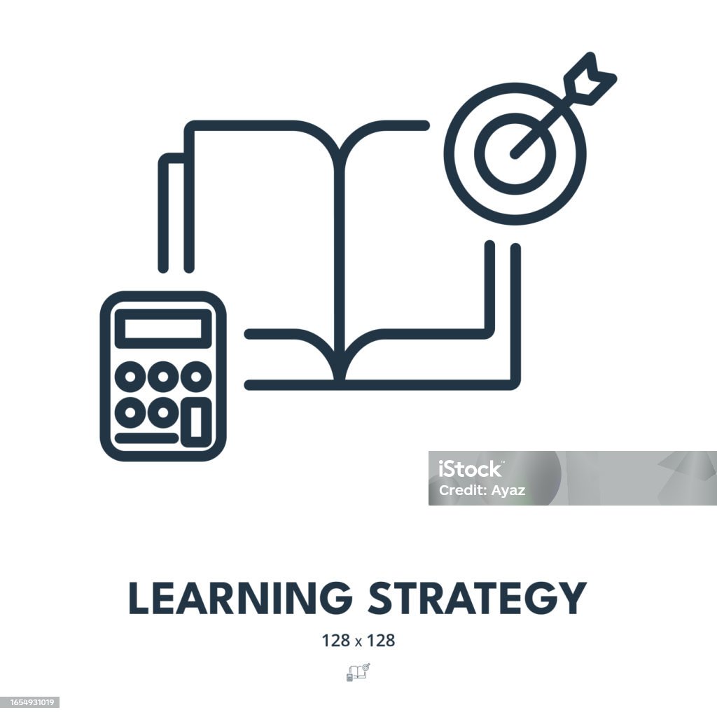 Learning Strategy Icon Knowledge Education Methodology Editable Stroke