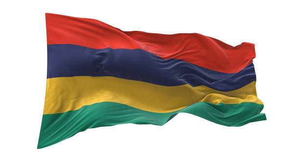 istock Mauritius flag waving isolated on white background. 1654937540