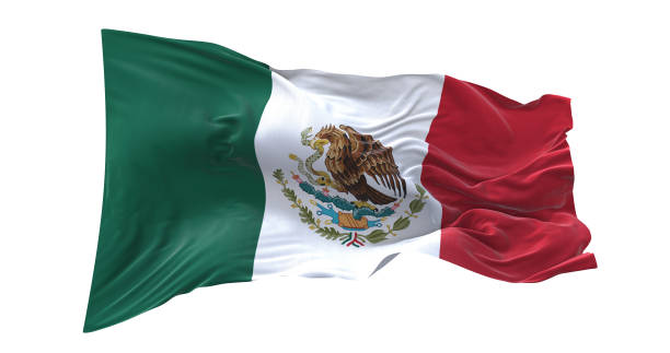 istock Mexico flag waving isolated on white background. 1654937780