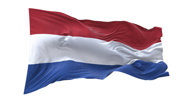 istock Netherlands flag waving isolated on white background. 1654940117