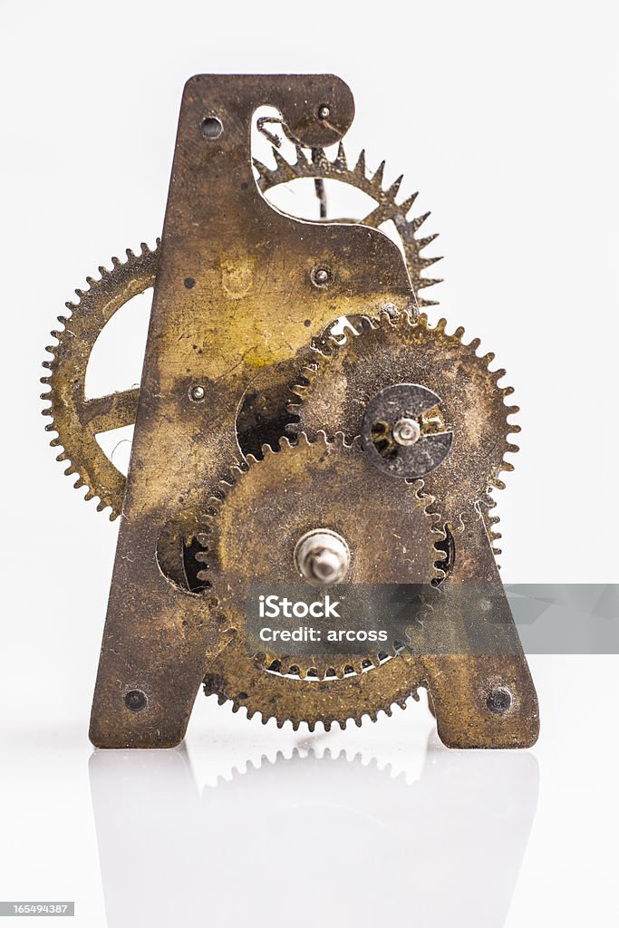 Antique clock gears Antique clock gold gears Accuracy Stock Photo