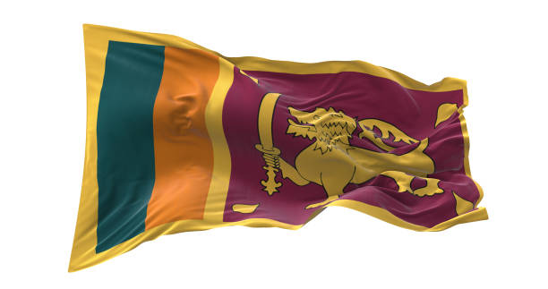 istock Sri Lanka flag waving isolated on white background. 1654945686