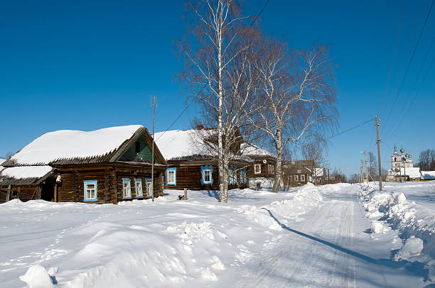 istock Winter morning in Russian village 165494601