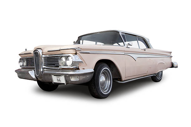 1959 Ford Edsel on white with clipping path Ford Edsel 1959. vintage car photos stock pictures, royalty-free photos & images