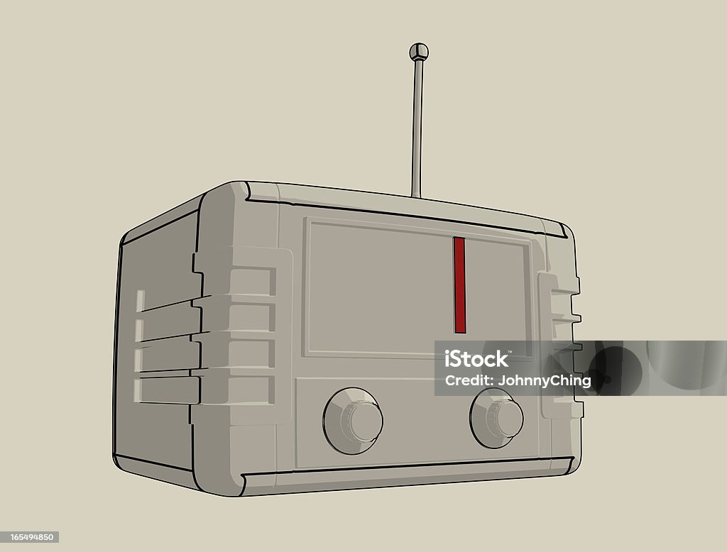 Retro Radio 3D Render in inked look of Retro Radio Audio Equipment Stock Photo