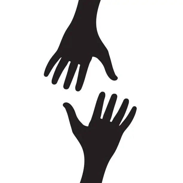 Vector illustration of Helping hands