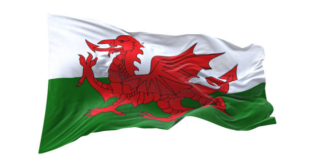 istock Wales flag waving isolated on white background. 1654952464